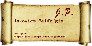 Jakovics Pelágia névjegykártya